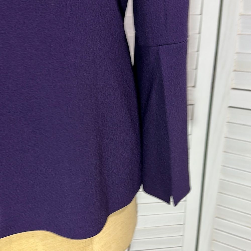 Tahari ASL Blazer Size 14 Split Bell-Sleeve Purple - Picture 10 of 13